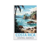 Costa Rica Poster vintage de voyage en Amérique centrale, affiche de voyage vintage, affiche de voyage sur toile, affiche d'art moderne pour chambre à coucher, 40 x 60 cm