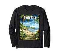 Costa Rica Tropical Beach Paradise Scène Manche Longue