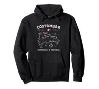COSTAMBAR Drapeau République Dominicaine Carte de Voyage Coordonnées Sweat à Capuche