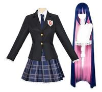 Costemu Chaussettes Cosplay Personnage Anime Performance Vêtements Halloween Panty Cosplay Party Dress-Up Personnage Costemu+Wig
