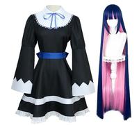 Costemu Chaussettes Cosplay Personnage Anime Performance Vêtements Halloween Panty Cosplay Party Dress-Up Personnage Costemu+Wig