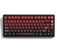COSTOM Dye Sub PBT Lot de 134 Touches de Clavier personnalisées Gothiques 60 75 65 100%, dégradé Noir et Rouge, 134 Touches, Profil Cerise Brillant à Travers Les Touches pour Clavier de Jeu mécanique