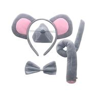Costume 1/4/5 pièces pour enfants - Oreilles de souris - Bandeau, queue, nœud papillon, queue, nez, gants, jupe tutu, accessoires de cosplay pour Halloween, cosplay, homme et femme