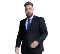 Costume 2 Pièces Pour Homme, Costumes Homme De Grande Taille, Ensemble Veste Et Pantalon De Mariage Classique À 2 Boutons De Couleur Unie(Black,7XL)