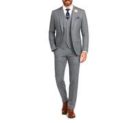 Costume 3 pièces à fines rayures pour hommes de Thomas Shelby de la série Peaky Blinders, parfait pour un dîner, une fête, un mariage, un bal, gris, L