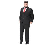 Costume 3 Pièces Pour Homme, Costumes Homme De Grande Taille, Ensemble Veste Et Pantalon De Mariage Léger À 2 Boutons Pour L'été(Black,6XL)