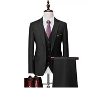 Costume 3 Pièces - XHN47N - Noir - Slim Fit - Fête - Mariage - Business XXL