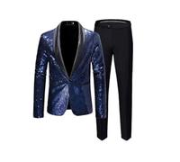 Costume à paillettes pour homme 2 pièces confortable et respirant pour affaires, danse sociale, fête, blazer, b, M