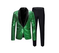 Costume à paillettes pour homme 2 pièces confortable et respirant pour affaires, danse sociale, fête, blazer, 11, M