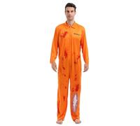 Costume Adulte Costume Prisonnier Homme Grande Taille Orange Déguisement Deguisement Prisonniere Combinaison Tenue Prisonier Prisonniers Terrified Fiestas 2Xl Terrifier Drole Pantalon Americain Femme