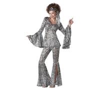Costume Adulte Femme Disco California Costumes Noir Taille Large 10-12
