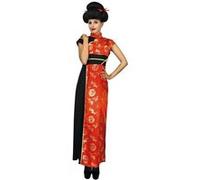 Costume adulte femme en chinoise élégante L-XL (x1) REF/40891- Ptit clown noir, rouge et doré or G