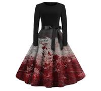 Costume Adulte Halloween Fantôme Elfe Rouge foncé Costume Diablesse Femme Robe Mariée Gothique Grim Hallowen Robe Citrouille Femme D'halloween Dentelle Sexy Deguisement Adulte Rouge foncé XXL