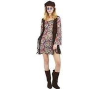 Costume adulte pour femme Hippie/Année 60 en taille L/XL REF/66419 - Marque ptit clown multicolore G