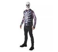 Costume Adulte Skull Trooper Fortnite Haut Et Capuche - Petit