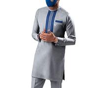 Costume Africain pour Hommes Ensemble de Tenues Dashiki Chemises Chemisier et Pantalon 2 pièces Tenues africaines survêtement Tribal