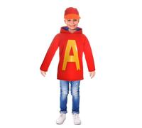 Costume Alvin Chipmunks - Taille 4-6 Ans Rouge