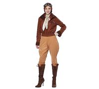 Costume Amelia Earhart pour femme, marron, X-Small