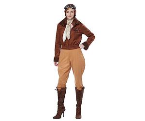 Costume Amelia Earhart pour femme, marron, X-Small