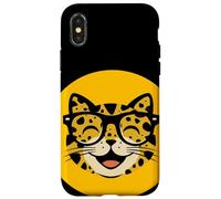 Costume Amusant de Chat à Pois avec Lunettes pour garçons et Filles Coque pour iPhone X/XS