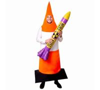 Costume amusant de cône de circulation et déguisement gonflable Luke Nuke | Costume taille unique, nuque gonflable de 90 cm, costume de nuit de fléchettes, tenue de enterrement de vie de jeune fille