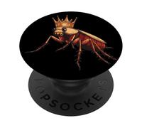 Costume amusant de couronne de cafard pour rois et reines PopSockets PopGrip Adhésif
