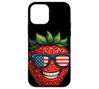 Costume Amusant de Fraise avec Lunettes de Soleil américaines du 4 Juillet Coque pour iPhone 12 Mini