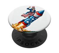 Costume Amusant de fusée de feu avec Sam pour Les Amateurs de l'espace PopSockets PopGrip Adhésif