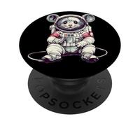 Costume amusant de souris spatiale pour les amateurs d'astronaute et de rongeurs PopSockets PopGrip Adhésif