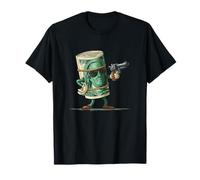 Costume Amusant de trésorerie avec Pistolet T-Shirt