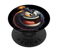 Costume Amusant de Visage de Bombe pour Les Amateurs de Dessins animés et de Pompiers PopSockets PopGrip Adhésif