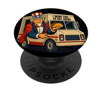 Costume Amusant d'oncle Taco dans Un véhicule Alimentaire pour garçons et Filles PopSockets PopGrip Adhésif