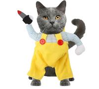 Costume amusant pour animal de compagnie | Nouveaux costumes de chat de cosplay de tueur | Costume créatif d'Halloween, accessoires photo de costume de fête pour g