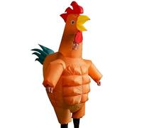 Costume animal fou - Tenue gonflable de poulet - Costume de fête cosplay, design abdominal avec ventilateur intégré, vêtements légers, vêtements amusants pour la fête de carnaval K