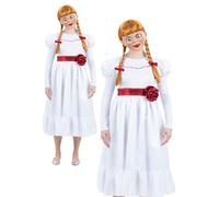 Costume Annabelle Pour Femmes D'Halloween Tenue Chic Robe De Poupée Blanche