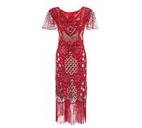 Costume Annee 20 Femme Robe Gatsby Chic Et Elegante Robe Festive Années 20 Robe Années 1920 Robe Paillette Frange Costume Annee 20 Femme Rouge Déguisement Charleston Et Gatsby