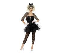 Smiffys Déguisement Femme Années 80, Boléro, Haut, Tutu, Leggings, Gants et Bandeau, Back to the 80's, Serious Fun, 36233 - Noir - Taille 40-42 EU/M