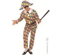 Costume Arlequin Satin Adulte - Multicolores - L multicolore G