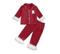 Costume Bebe Halloween,Pyjama d'halloween pour garçon Cardigan Ouvert Manches Longues vêtements de Nuit Confortables pour Les Enfants (Red, 6-7 Years)