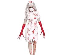 Costume Bonne Sœur Zombie, Noir, Robe, Coiffe, Ceinture et avec Croix Déguisement-Femme Adult Zombie Nun Fancy Dress Costume Halloween Ladies Womens Outfit Unique