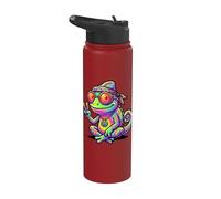 Costume caméléon hippie tie-dye, signe de la paix, années 70 et 60 Stainless Steel Insulated Water Bottle