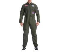 Costume Carnaval Groupe Homme Ensemble Scénique Pilote Fête Performance Top Gun Uniforme Veste Pantalon Accessoires Aviation Cosplay Équipe Cérémonie Style Militaire