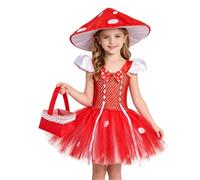 Costume champignon pour enfant | Vêtements d'Halloween et de costumade - Robe de costumade pour carnaval, fêtes costumées, événements à thème, spectacles sur scène, concert, séance photo, bal masqué