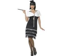 Déguisement Charleston Années 20 Noir Avec Étole Femme Large Multicolore