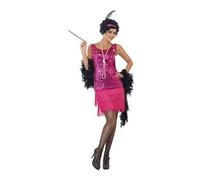 Costume Charleston Paillettes Fuschia - Fuchsia - M Rose