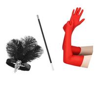 Costume Charleston vintage pour femme des années 1920 - Coiffe porte-cigarettes, bal de fin d'année, cosplay, fête - Accessoires de fête