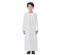 Costume Cheikh Arabe Enfant - Hauts pour Garçons pour Un Usage Quotidien Décontracté Conception Longues pour Les 4 À 14 Ans Lavage Facile en Machine Parfait pour Toutes Polyvalent (White, 7-8 Years)