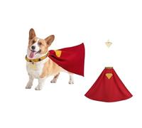 Costume complet de super-héros pour chiens, ensemble cape avec col doux et confortable et étiquette d'identité, costumade amusant pour animaux de compagnie pour fêtes et séances photo (taille M)