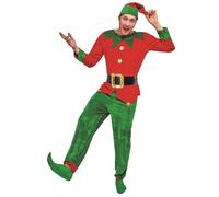 Costume complet - PTIT CLOWN - Lutin du père Noël - Taille S/M - Velours polyester - Inclus accessoires S/M