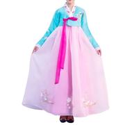 Costume coréen Hanbok pour femme, robe traditionnelle brodée pour jeu de rôle d'Halloween, performance - Taille M